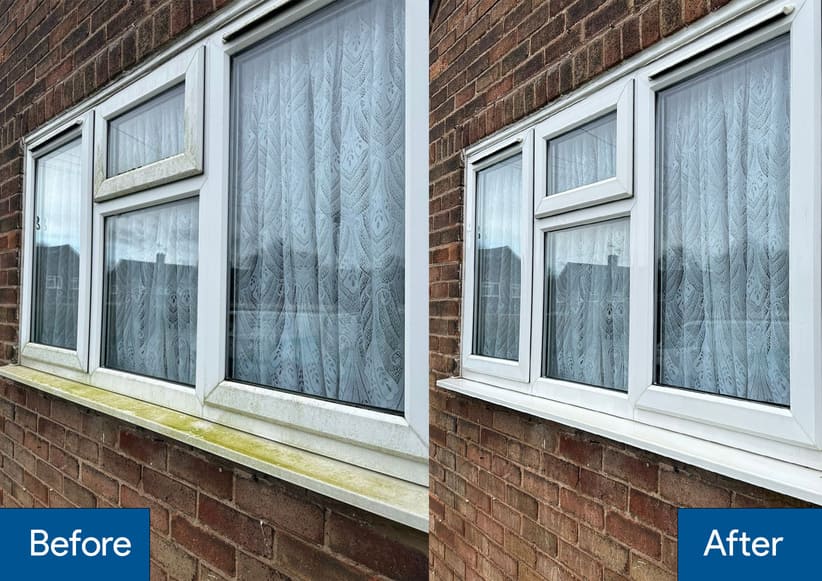 window cleaning upvc before and after